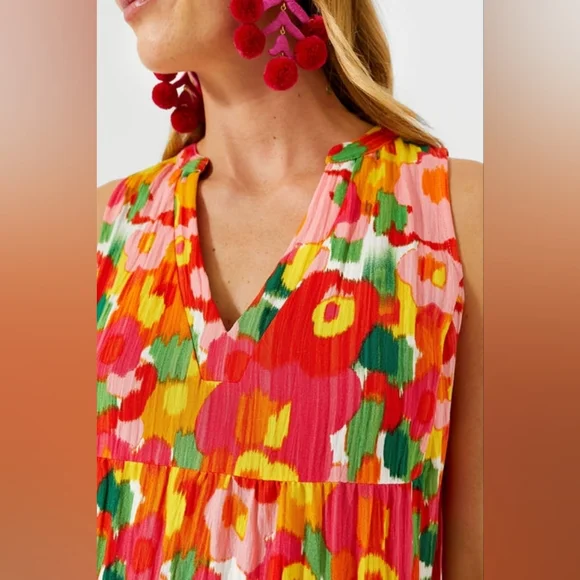 Tuckernuck Pomander Place Magnolia Watercolor Sleeveless Kenzo Dress - Picture 4 of 9